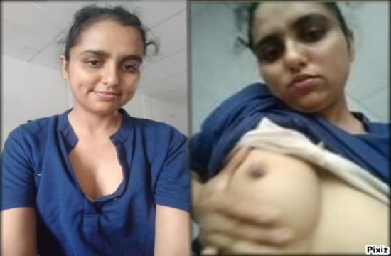 Desi Lady Pushing Boobs In Sexy Mood