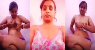 Horny Desi Bhabhi Sucking Own Boobs