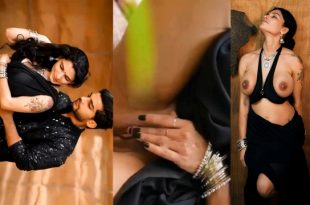 Reshmi Nair Strip Down Black Saree