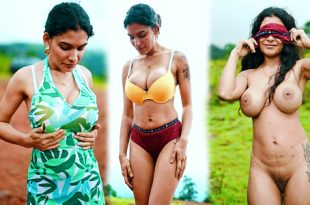 Resmi Nair Nude and PIssing (Green Dress) Out Door Session